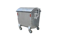 Thùng rác mạ kẽm lớn có nắp